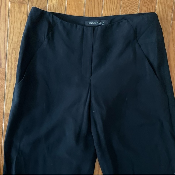 Anne Klein New York Women’s Wide Leg Black Trousers High Waist Size 10 - Picture 2 of 14